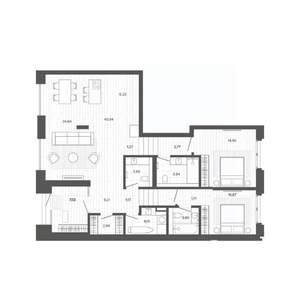 3-к квартира, вторичка, 109м2, 1/9 этаж