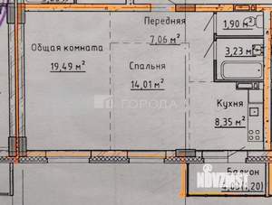 2-к квартира, вторичка, 55м2, 4/10 этаж