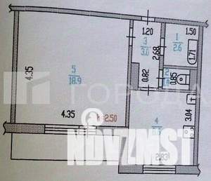 1-к квартира, вторичка, 34м2, 6/9 этаж