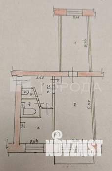 2-к квартира, вторичка, 46м2, 2/5 этаж