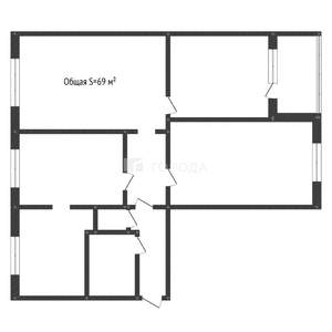 3-к квартира, вторичка, 69м2, 9/9 этаж