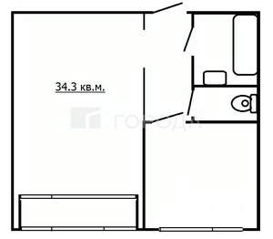 1-к квартира, вторичка, 34м2, 2/10 этаж