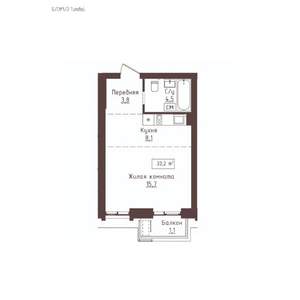 1-к квартира, вторичка, 33м2, 9/23 этаж