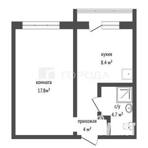 1-к квартира, вторичка, 35м2, 6/17 этаж