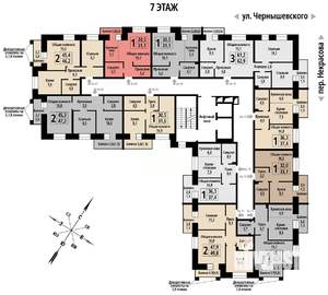 1-к квартира, строящийся дом, 31м2, 7/10 этаж