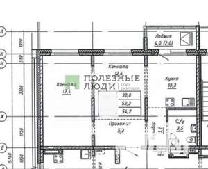 2-к квартира, вторичка, 53м2, 6/18 этаж