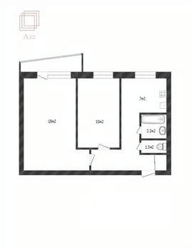 2-к квартира, вторичка, 46м2, 7/9 этаж