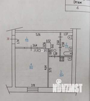 1-к квартира, вторичка, 42м2, 4/4 этаж