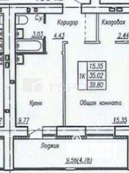 1-к квартира, вторичка, 40м2, 2/17 этаж
