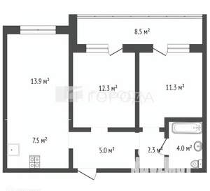 3-к квартира, вторичка, 65м2, 14/16 этаж