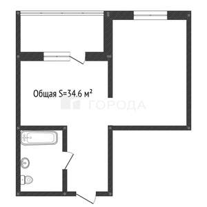 1-к квартира, вторичка, 35м2, 12/18 этаж