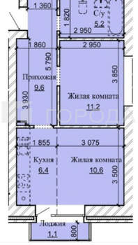 2-к квартира, вторичка, 44м2, 4/16 этаж
