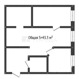 2-к квартира, вторичка, 43м2, 1/5 этаж