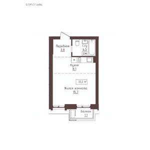 1-к квартира, вторичка, 33м2, 16/23 этаж