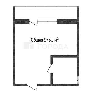 1-к квартира, вторичка, 31м2, 1/2 этаж