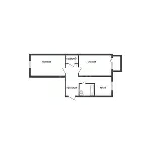 2-к квартира, вторичка, 48м2, 2/5 этаж