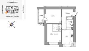 2-к квартира, строящийся дом, 57м2, 16/16 этаж