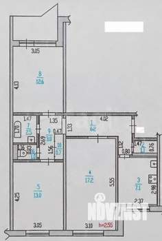 3-к квартира, вторичка, 64м2, 3/10 этаж