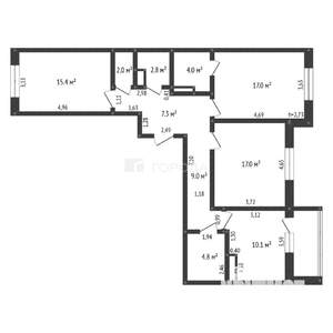 3-к квартира, вторичка, 90м2, 3/18 этаж