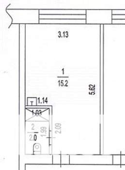 Студия квартира, вторичка, 17м2, 3/5 этаж