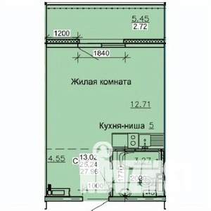Студия квартира, строящийся дом, 28м2, 10/10 этаж