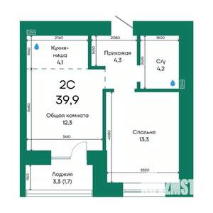 2-к квартира, вторичка, 40м2, 9/10 этаж