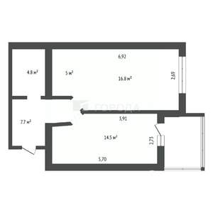 2-к квартира, вторичка, 50м2, 12/16 этаж