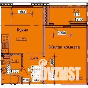 1-к квартира, строящийся дом, 32м2, 1/10 этаж