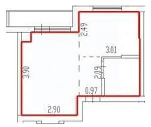 Студия квартира, вторичка, 28м2, 6/10 этаж