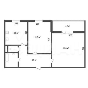 2-к квартира, вторичка, 53м2, 3/10 этаж