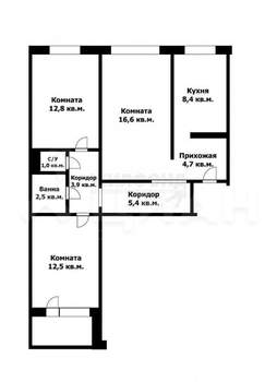3-к квартира, вторичка, 69м2, 7/9 этаж