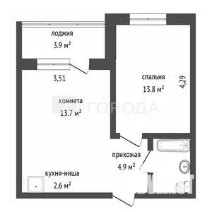 2-к квартира, вторичка, 41м2, 6/16 этаж