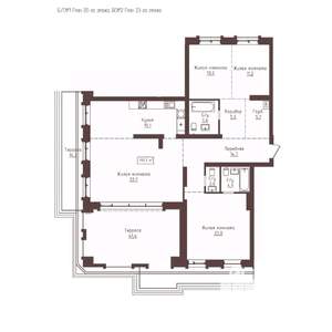 4-к квартира, строящийся дом, 194м2, 23/23 этаж