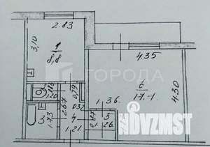 1-к квартира, вторичка, 34м2, 4/9 этаж