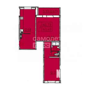 3-к квартира, вторичка, 61м2, 5/10 этаж