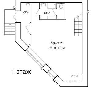 Студия квартира, вторичка, 89м2, 2/2 этаж