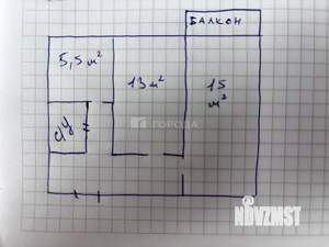 2-к квартира, вторичка, 43м2, 2/5 этаж