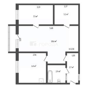 2-к квартира, вторичка, 43м2, 3/4 этаж