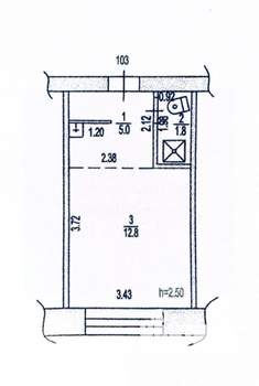 Студия квартира, вторичка, 20м2, 5/5 этаж