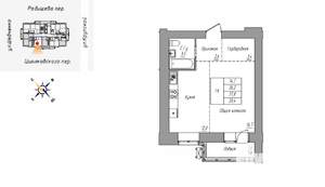 1-к квартира, строящийся дом, 39м2, 3/16 этаж