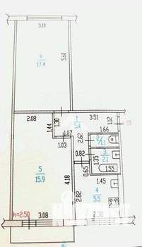 2-к квартира, вторичка, 47м2, 4/5 этаж