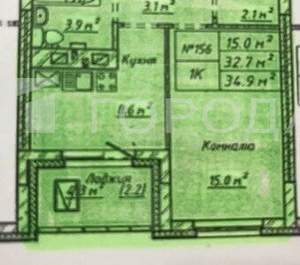 1-к квартира, сданный дом, 37м2, 7/19 этаж
