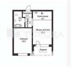 2-к квартира, вторичка, 40м2, 16/16 этаж