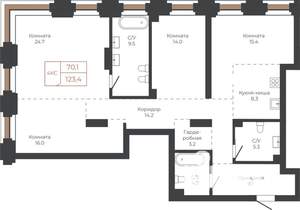 4-к квартира, вторичка, 123м2, 4/27 этаж