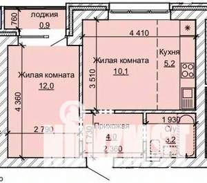 2-к квартира, строящийся дом, 35м2, 5/10 этаж