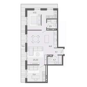 3-к квартира, вторичка, 85м2, 9/9 этаж