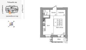 1-к квартира, вторичка, 40м2, 4/16 этаж