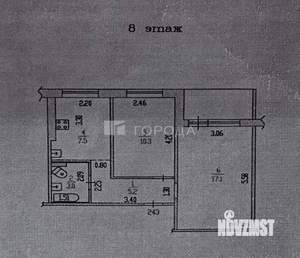 2-к квартира, вторичка, 43м2, 8/9 этаж