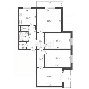 4-к квартира, вторичка, 85м2, 7/10 этаж