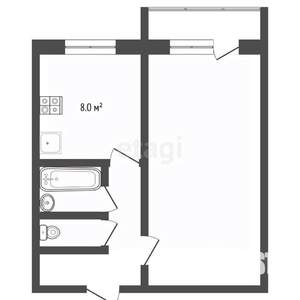 1-к квартира, вторичка, 30м2, 3/5 этаж
